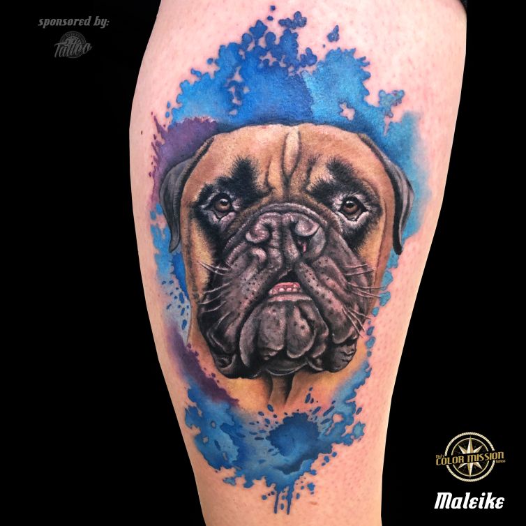 Bullmastif_Hundeportrait_tattoo_by_Maleike Kopie