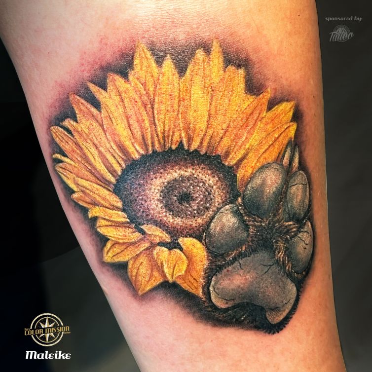 Sunflower_Paw_tattoo_by_Maleike_Quadrat Kopie